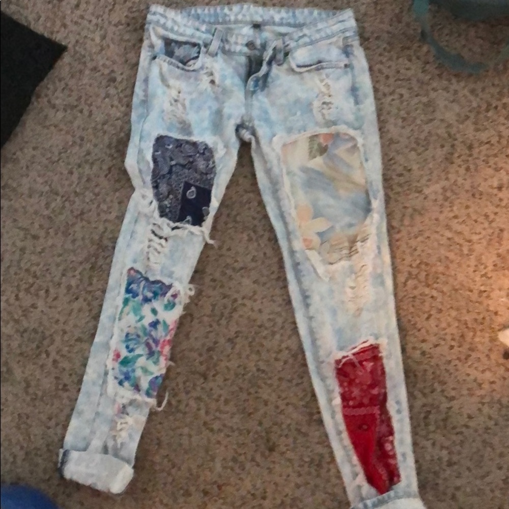 LF carmar denim patch jeans